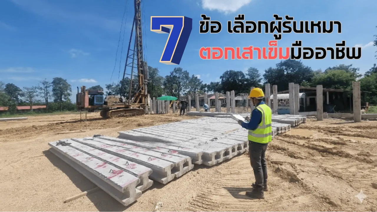 ตอกเสาเข็ม วิธีเลือก "บริษัทรับตอกเสาเข็ม" มืออาชีพ: 7 สิ่งที่เจ้าของโครงการต้องพิจารณาและตรวจสอบสัญญาว่าจ้าง เสาเข็มคอนกรีต เสาเข็มไอ