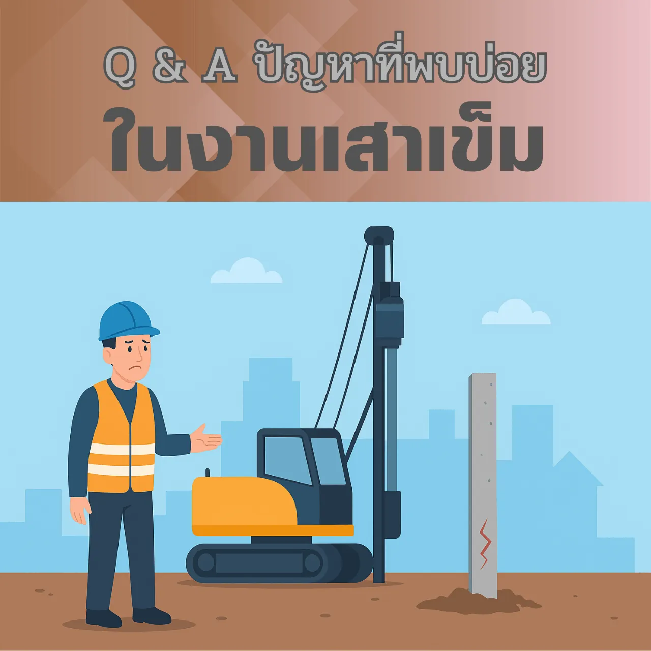 ตอกเสาเข็ม ปัญหาการตอกเสาเข็มที่พบบ่อย (พร้อมแนวทางแก้ไข): เจ้าของบ้าน โรงงาน และโกดัง ควรเตรียมรับมืออย่างไร? เสาเข็มคอนกรีต เสาเข็มไอ