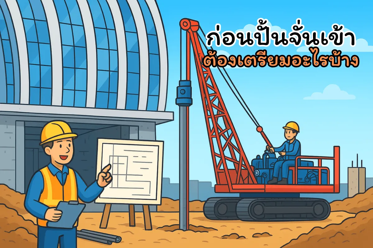 ตอกเสาเข็ม วางแผนหน้างานอย่างไรเมื่อ ′รถปั้นจั่น′ เข้า: เทคนิคจัดการพื้นที่และลดผลกระทบก่อนเริ่มตอกเสาเข็ม เสาเข็มคอนกรีต เสาเข็มไอ