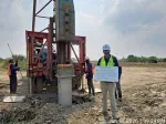 ตอกเสาเข็ม งานตอกเสาเข็ม Pilot Test หน้างานวัดศรีวารีน้อย เสาเข็มไอ